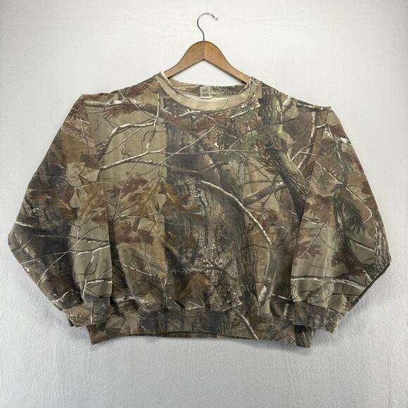 liberty Other - Vintage Liberty Camo Sweatshirt Men's 2XL Boxy Brown Crewneck All over Blank y2k